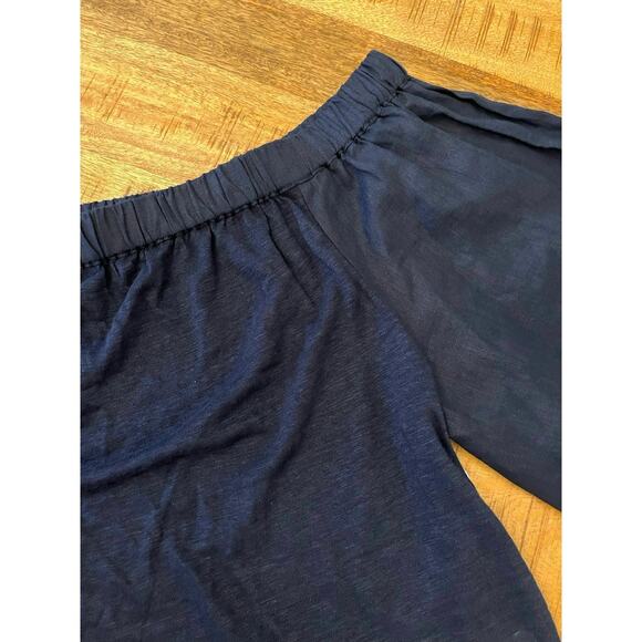 NWT Chico’s Navy 100% Linen Off Shoulder Top Sz 3 Beachy Lightweight Mixed Media - Picture 4 of 10